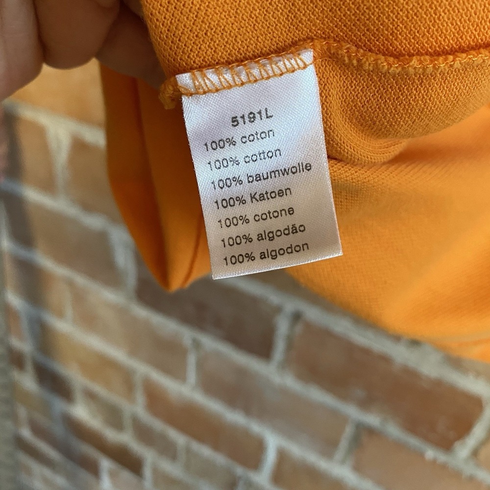 Vintage Orange Short Sleeve LaCoste Polo Shirt 100% Cotton Men's XL/6 - Picture 6 of 8